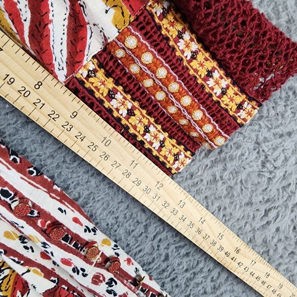 Soft Surroundings Dress Womens Large Brown Fall Print Button Side Knit Dress - Picture 7 of 11